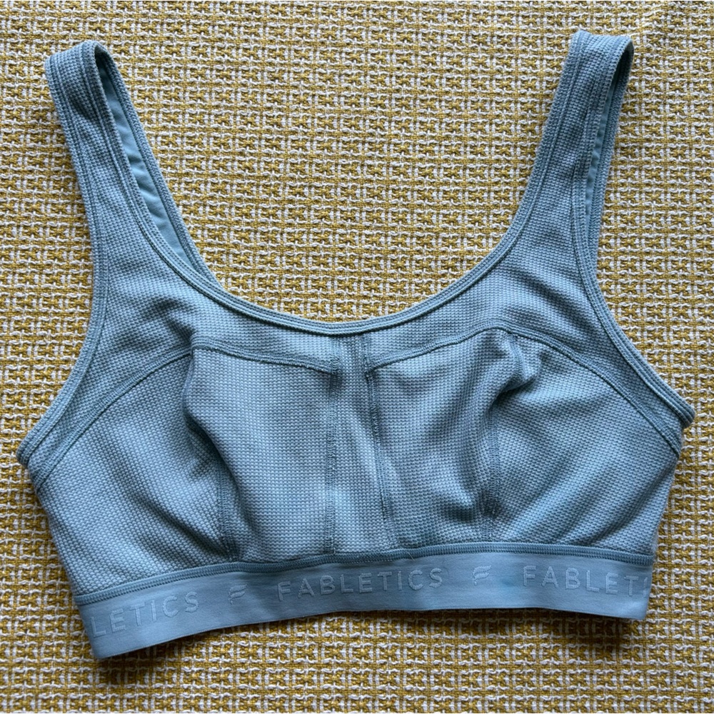 Fabletics Pastel Green/Blue Sports Bra No Pads